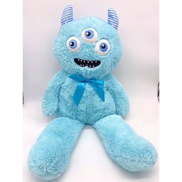 Three Eyed Monster 38” Blue Plush Stuffed Animal Hug&Luv RARE HTF Soft Jumbo XL - Picture 1 of 5